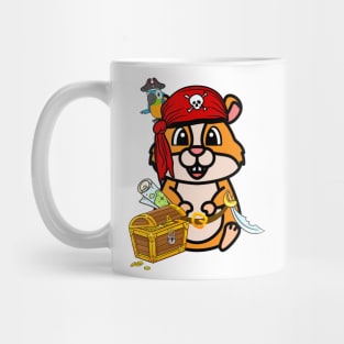 Cute orange hamster is a pirate Mug